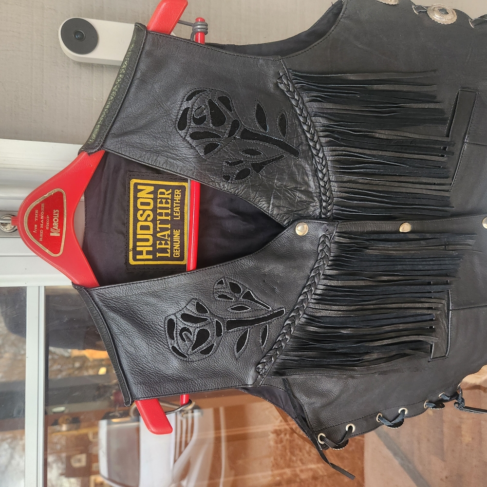 Hudson Leather Black Fringe Vest